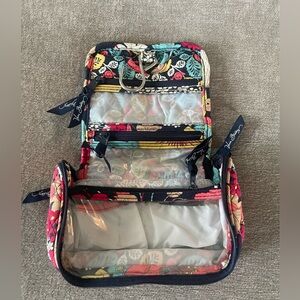 Vera Bradley Floral Quilted Hanging Cosmetic Organizer in Navy, Teal & Coral